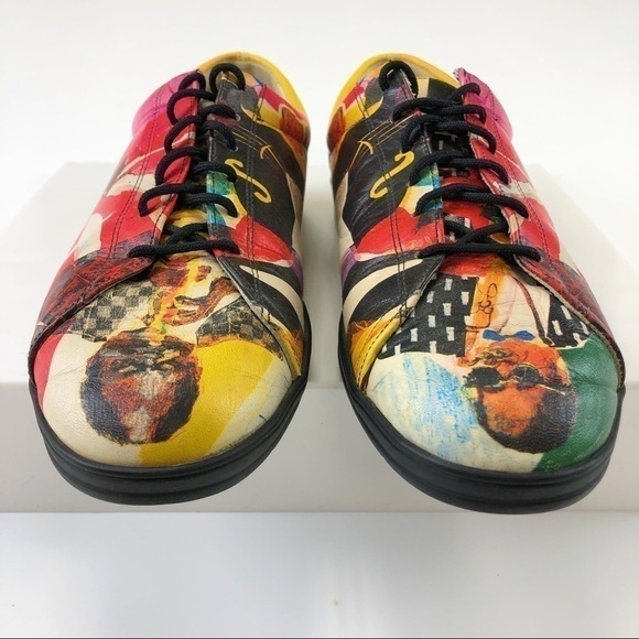 ICON Canada Jazz Themed Leather Sneakers Size 7 - Picture 4 of 6